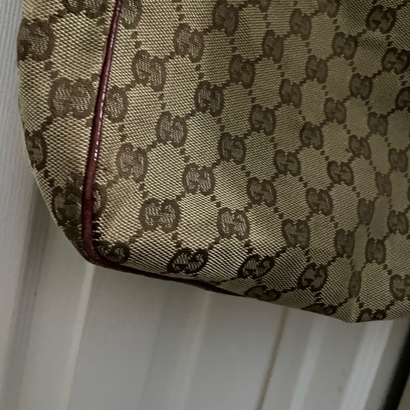 PRICE DROP- 💯 Authentic Gucci Women’s GG Canvas Tote Bag GG Canvas Beige,Red - Picture 10 of 14